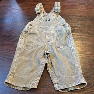 OshKosh B'gosh Tan Corduroy Overalls Classic Bib Design